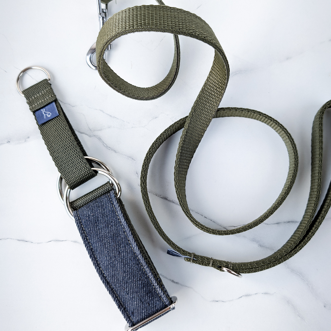 Luxe Martingale Collar - Denim